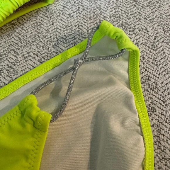 Victoria's Secret Neon Bikini with Silver Accents - Picture 4 of 5